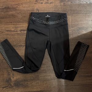 Athleta Black Leggings with White Accents-reflective
